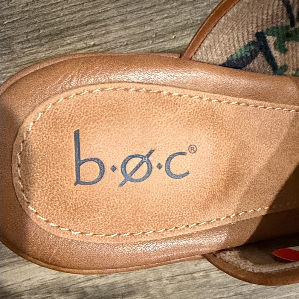 b.o.c. Tan Leather Slip-On Clogs with Stitch Detail - Picture 2 of 6